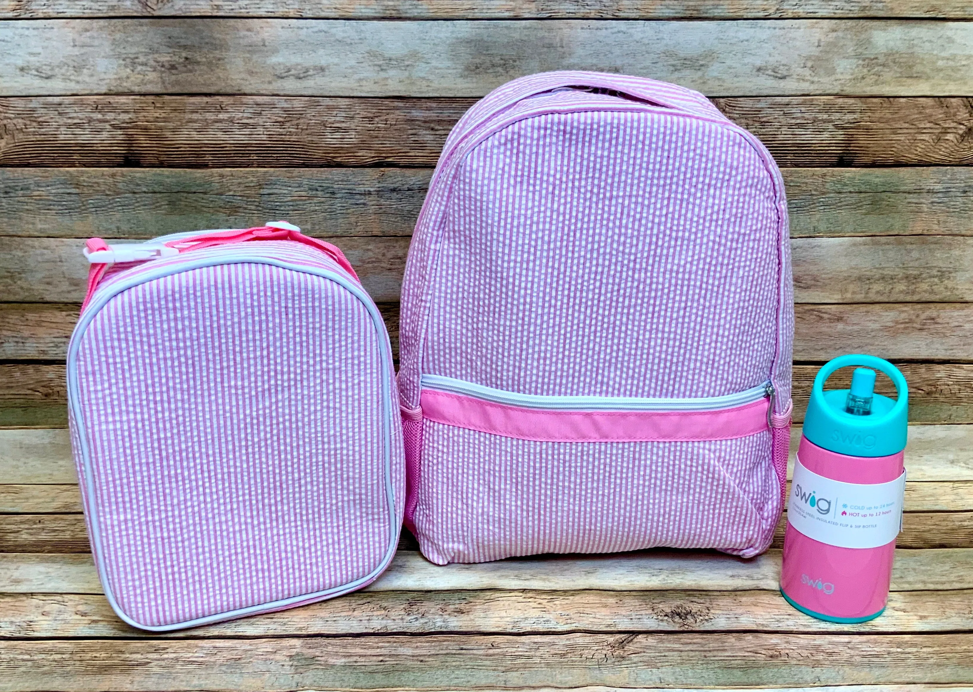 Seersucker Stripe Backpacks 15x12x4