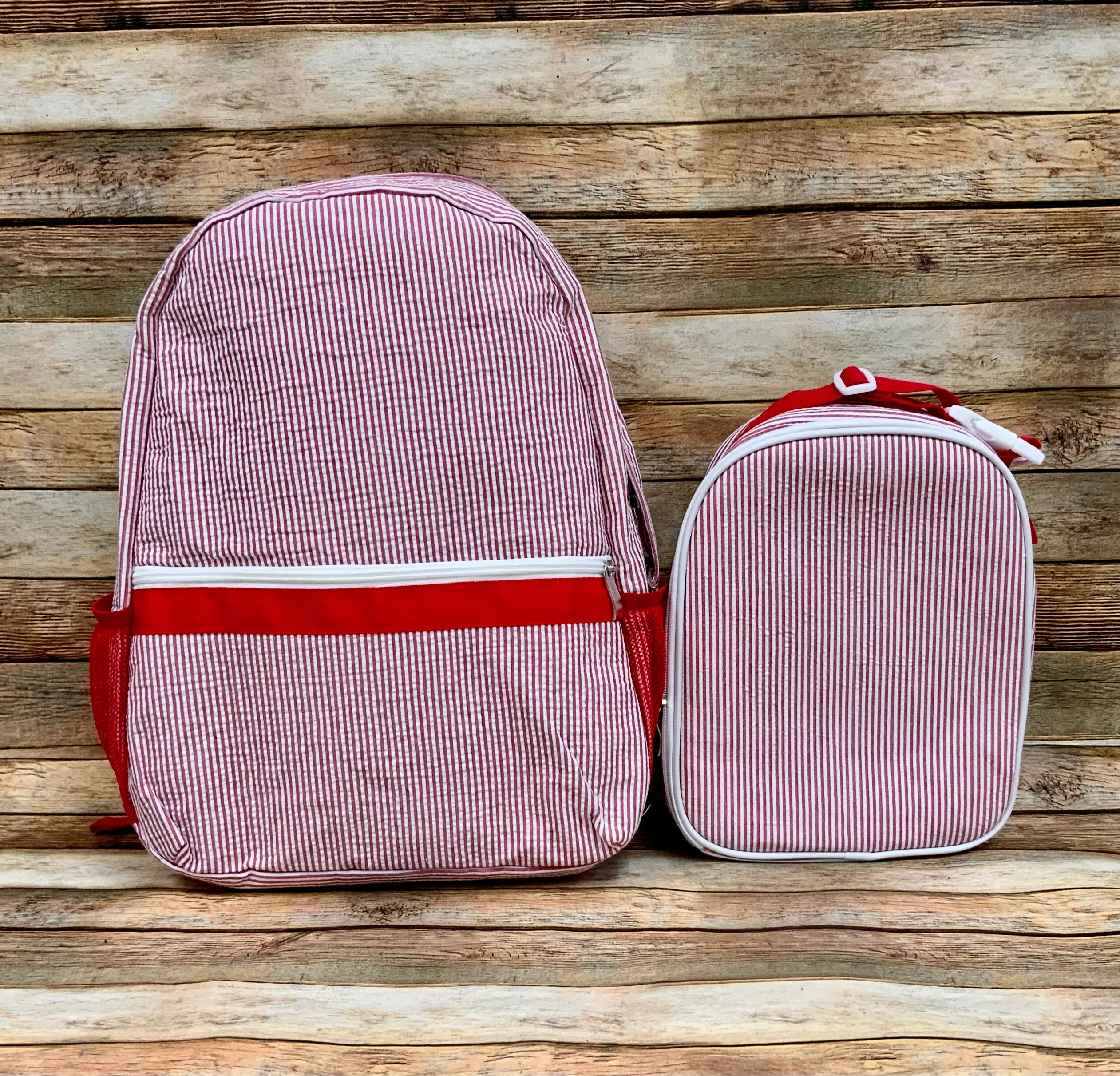 Seersucker Stripe Backpacks 15x12x4