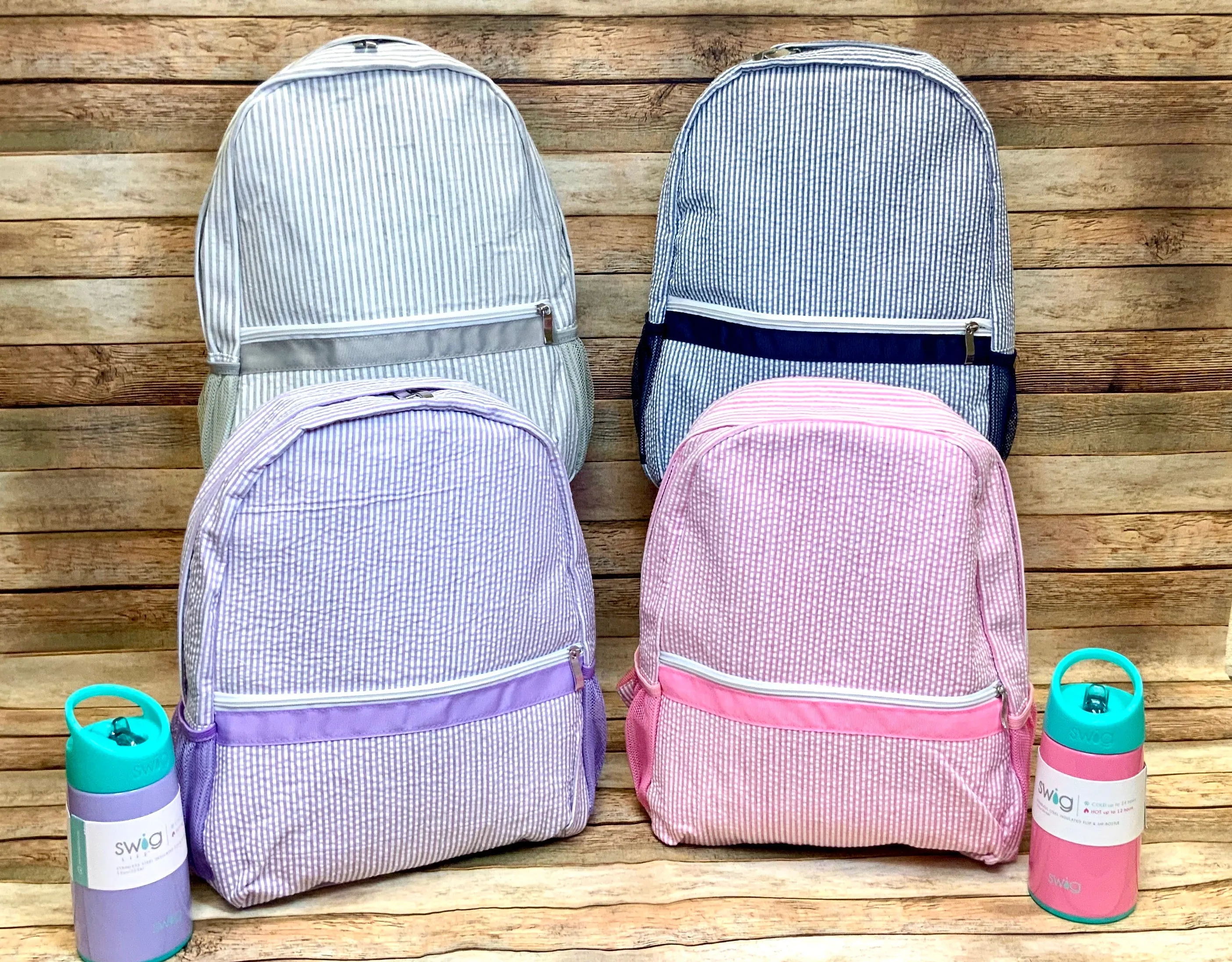 Seersucker Stripe Backpacks 15x12x4