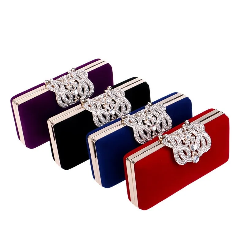 SEKUSA Clutch evening bags Crown rhinestones evening bags purse  shoulder bag for wedding Diamonds Lady Purse Mini Evening Bags