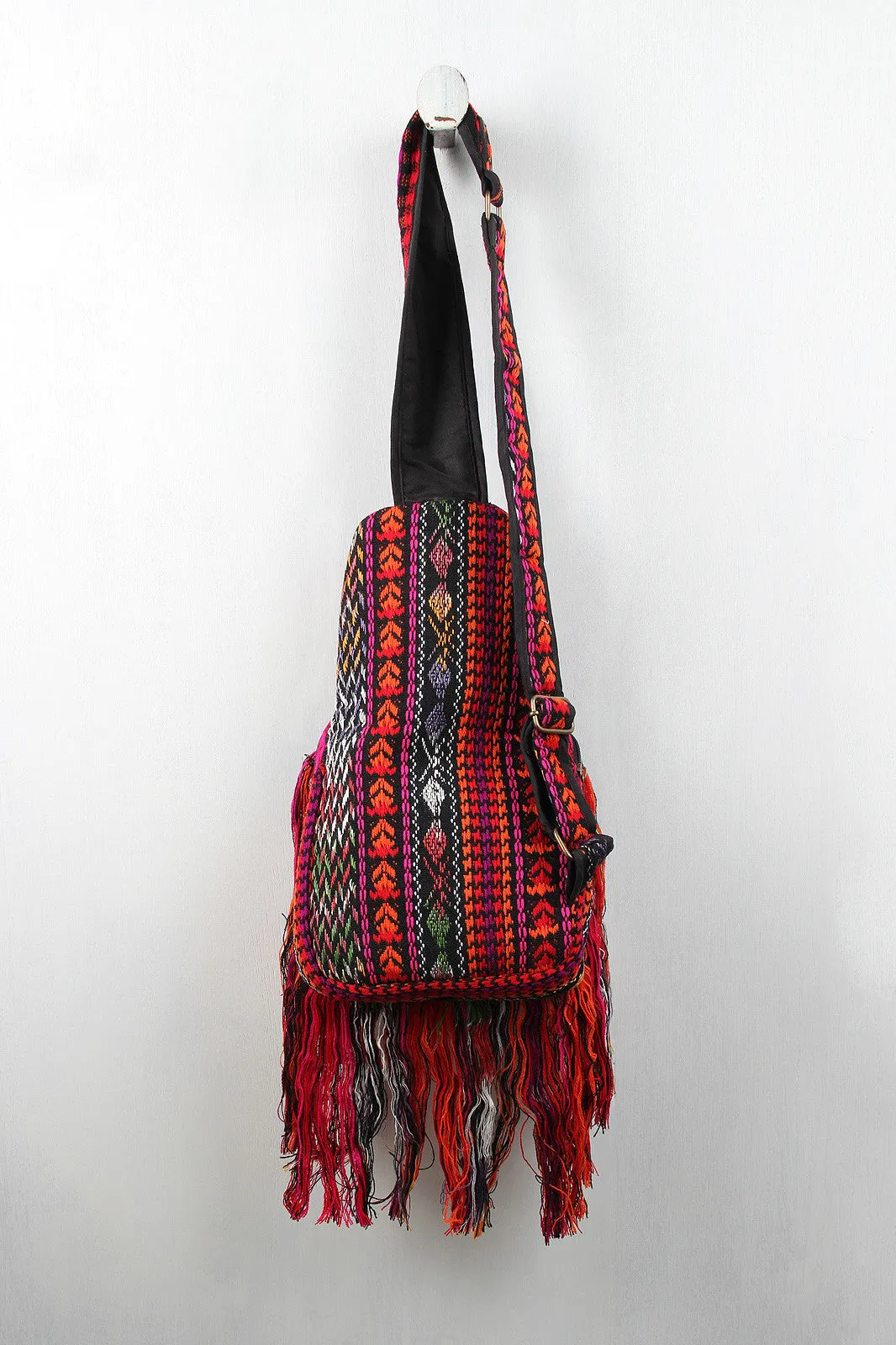 Single Shoulder Navajo Print Fringe Backpack