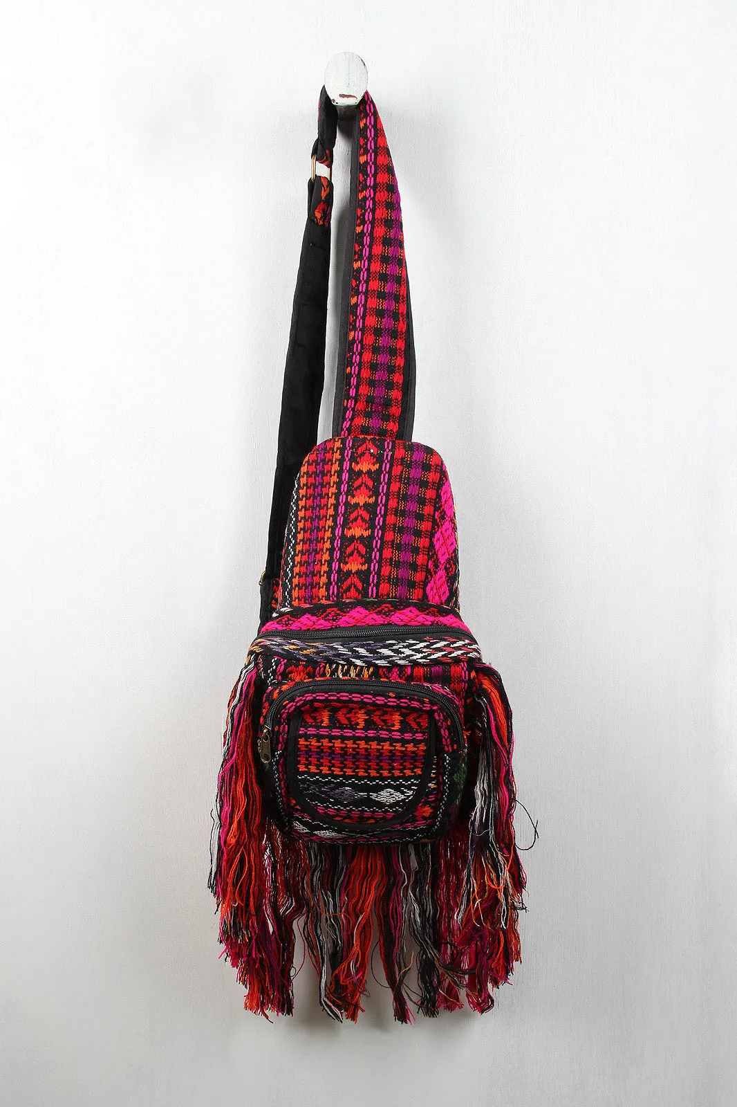 Single Shoulder Navajo Print Fringe Backpack