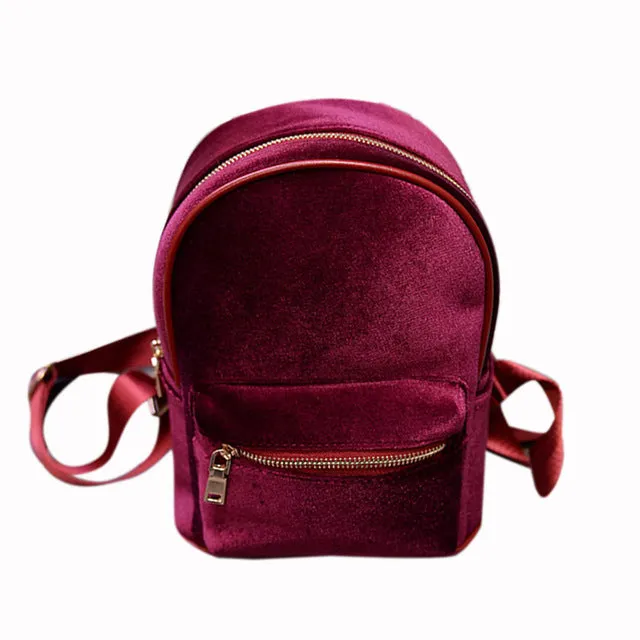 Soft Velvet Backpack Women Small Backpacks