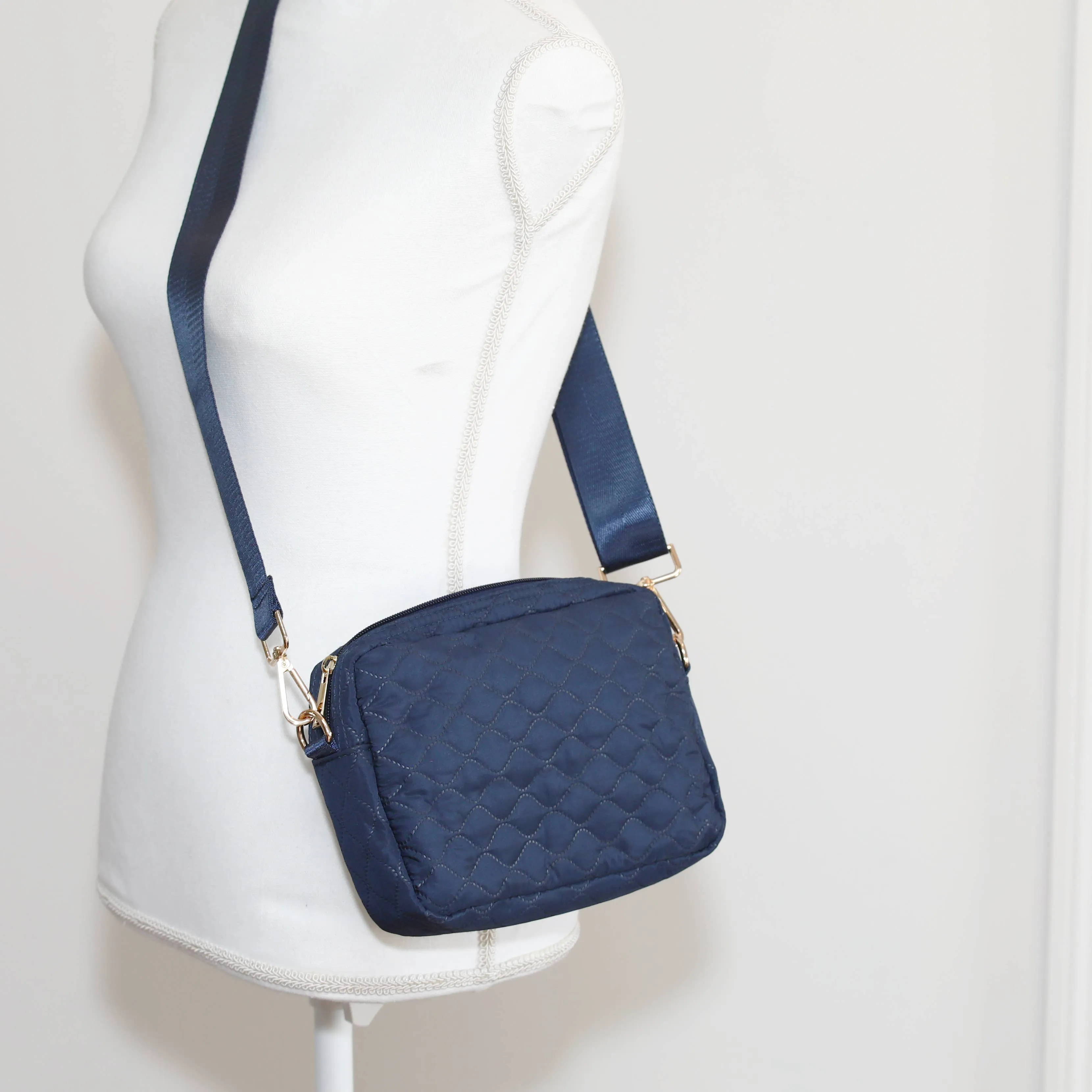 Sophie Quilted Crossbody Bag Navy