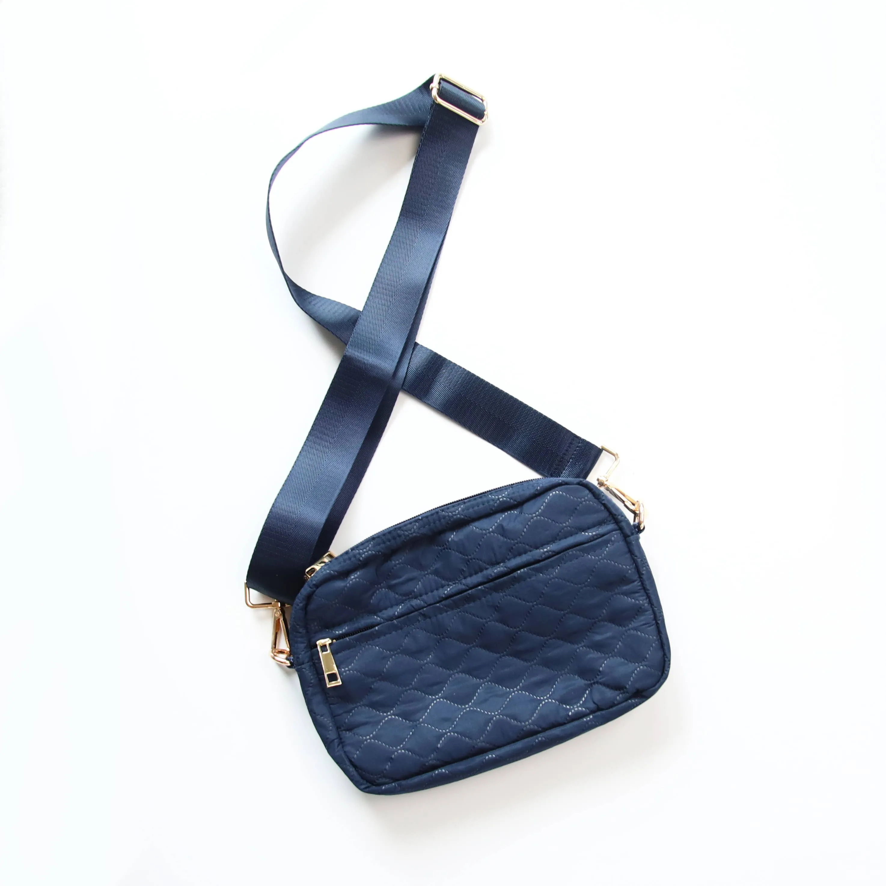 Sophie Quilted Crossbody Bag Navy