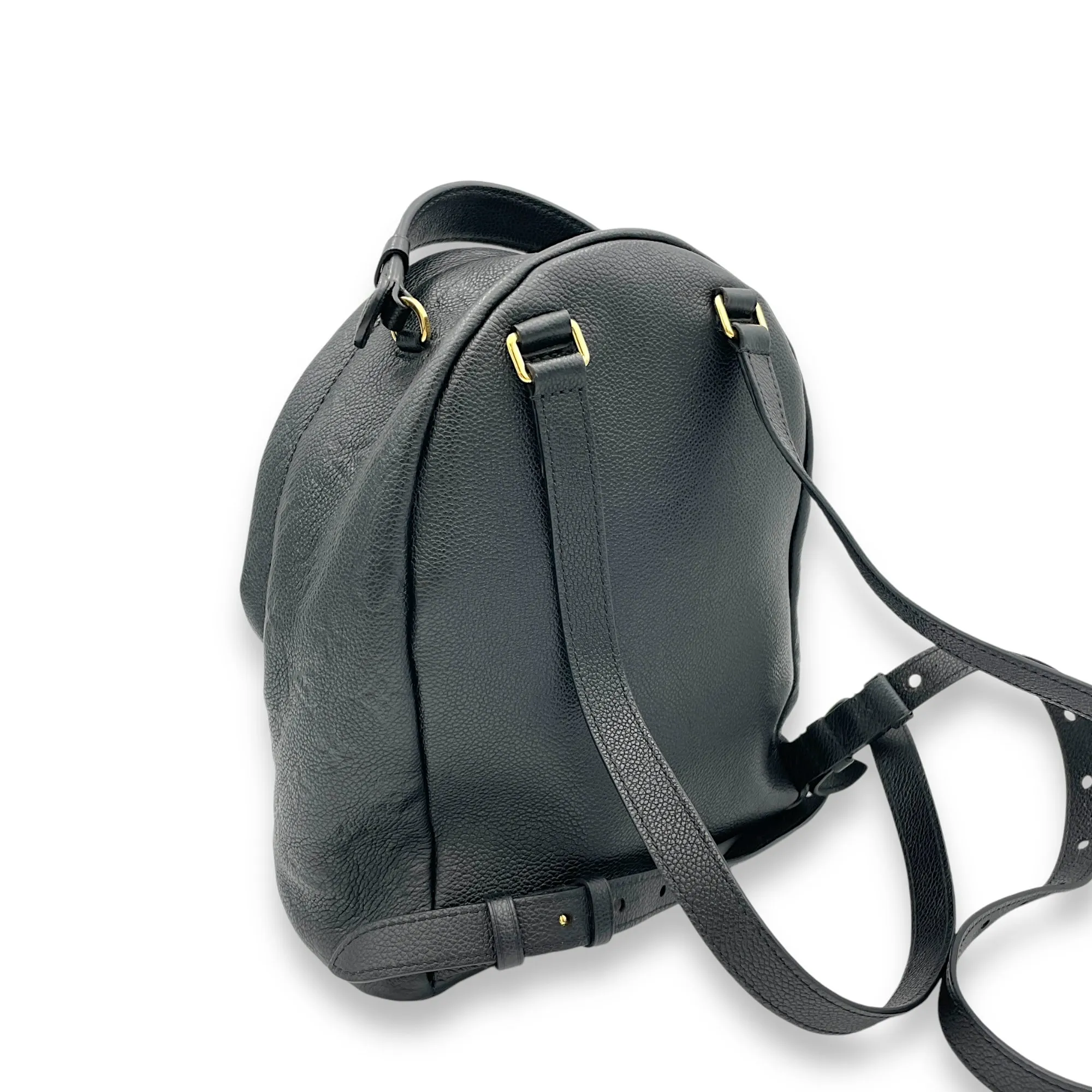 Sorbonne Black Backpack in Monogram Empreinte Leather, Gold hardware