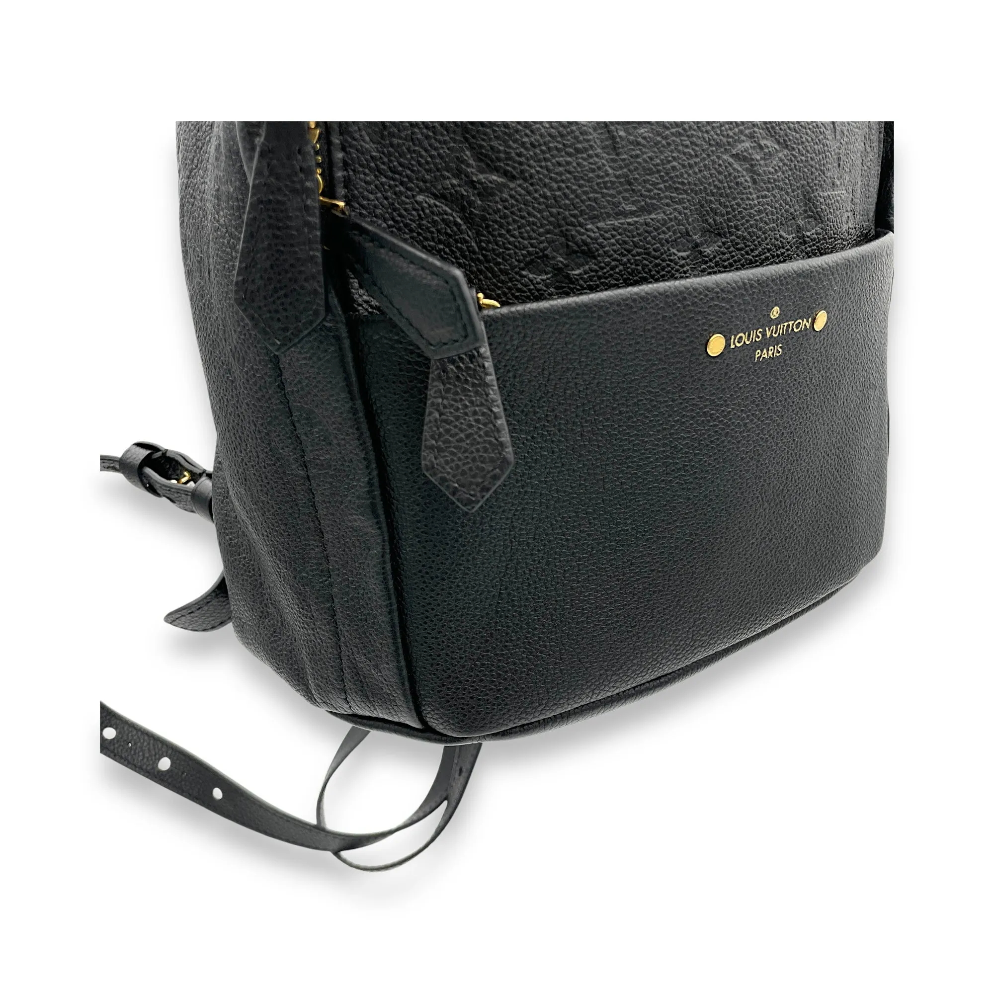 Sorbonne Black Backpack in Monogram Empreinte Leather, Gold hardware