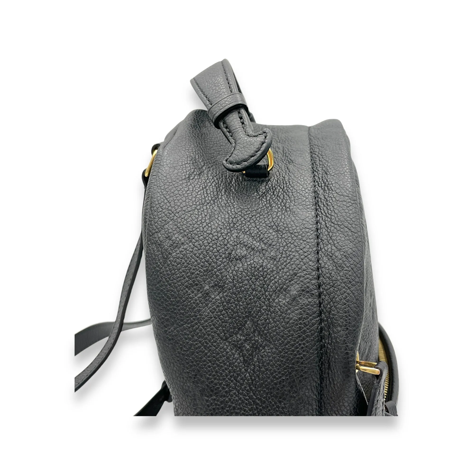 Sorbonne Black Backpack in Monogram Empreinte Leather, Gold hardware