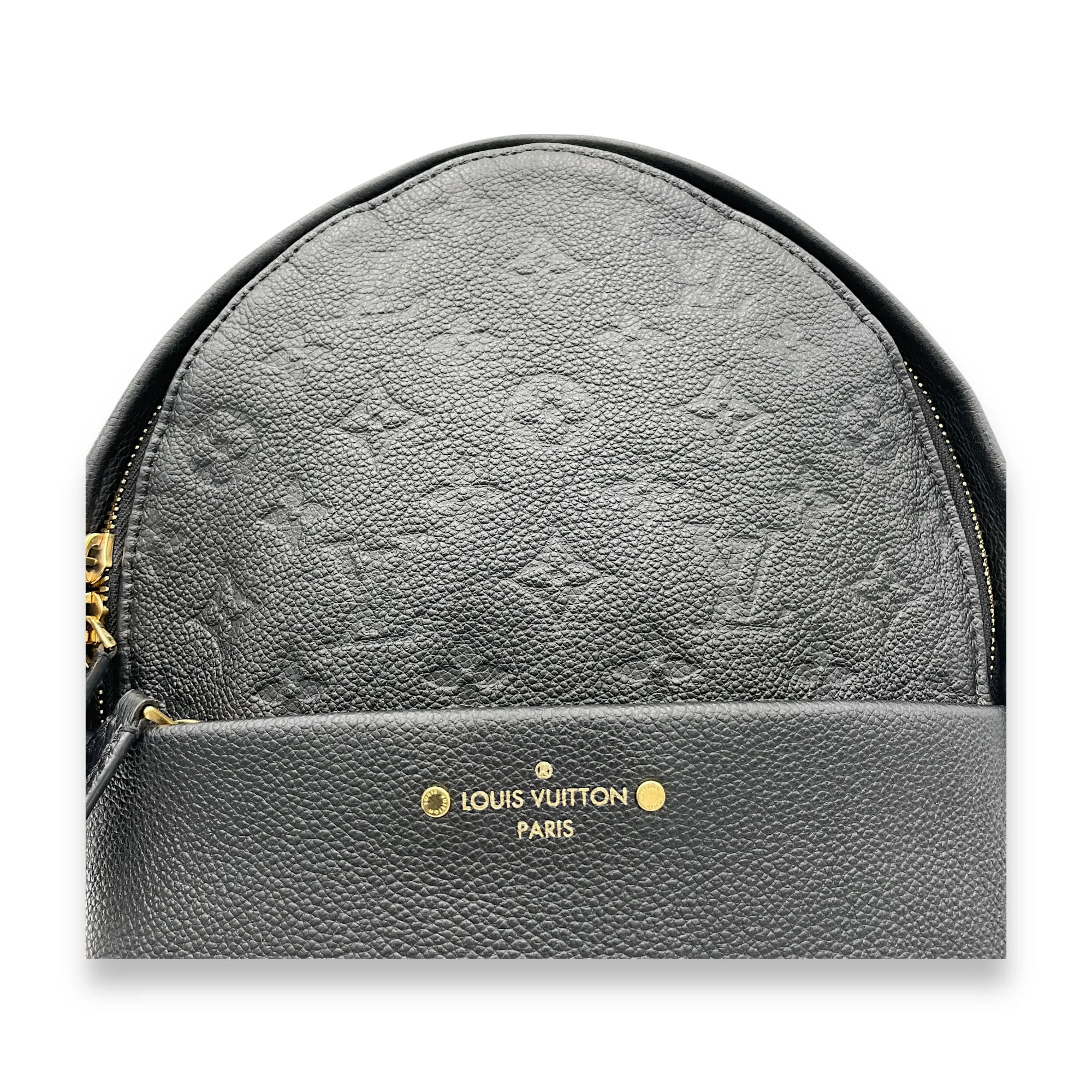 Sorbonne Black Backpack in Monogram Empreinte Leather, Gold hardware