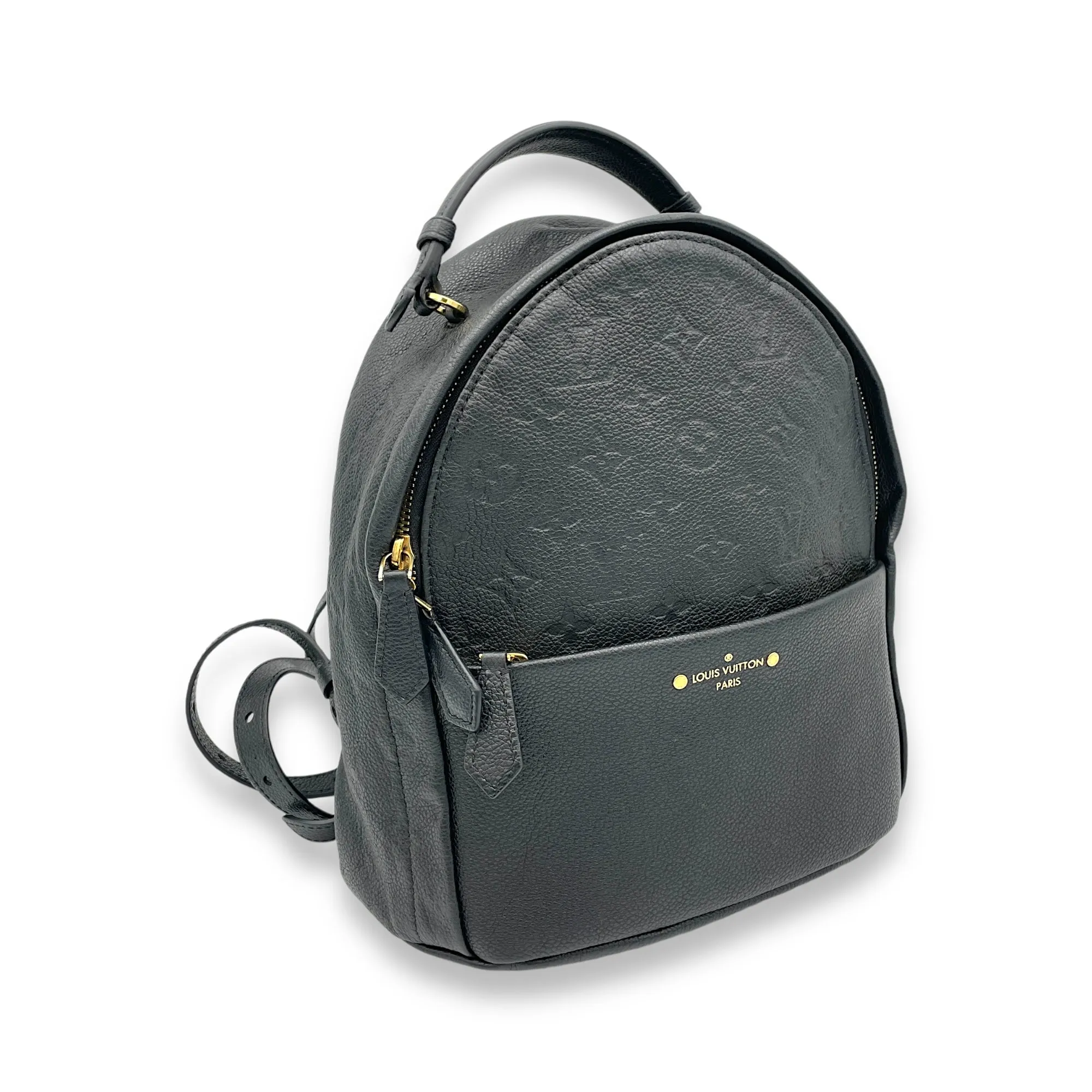 Sorbonne Black Backpack in Monogram Empreinte Leather, Gold hardware