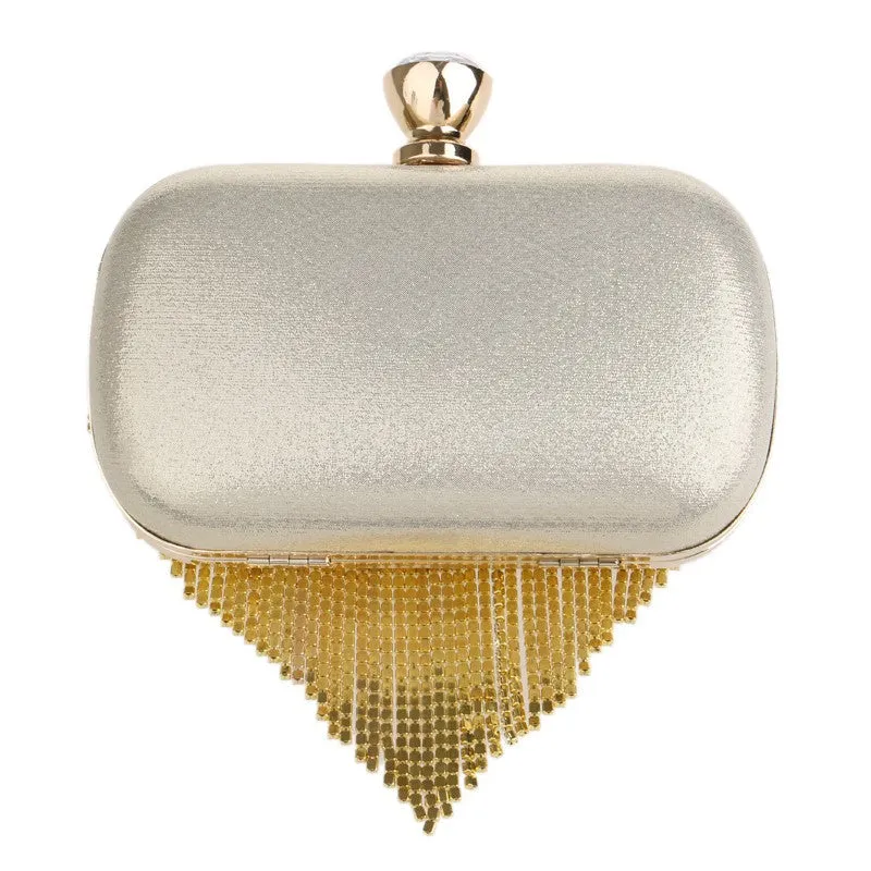 Tassel Rhinestones Clutch Women Evening Bags Beaded Handbags with Pearls