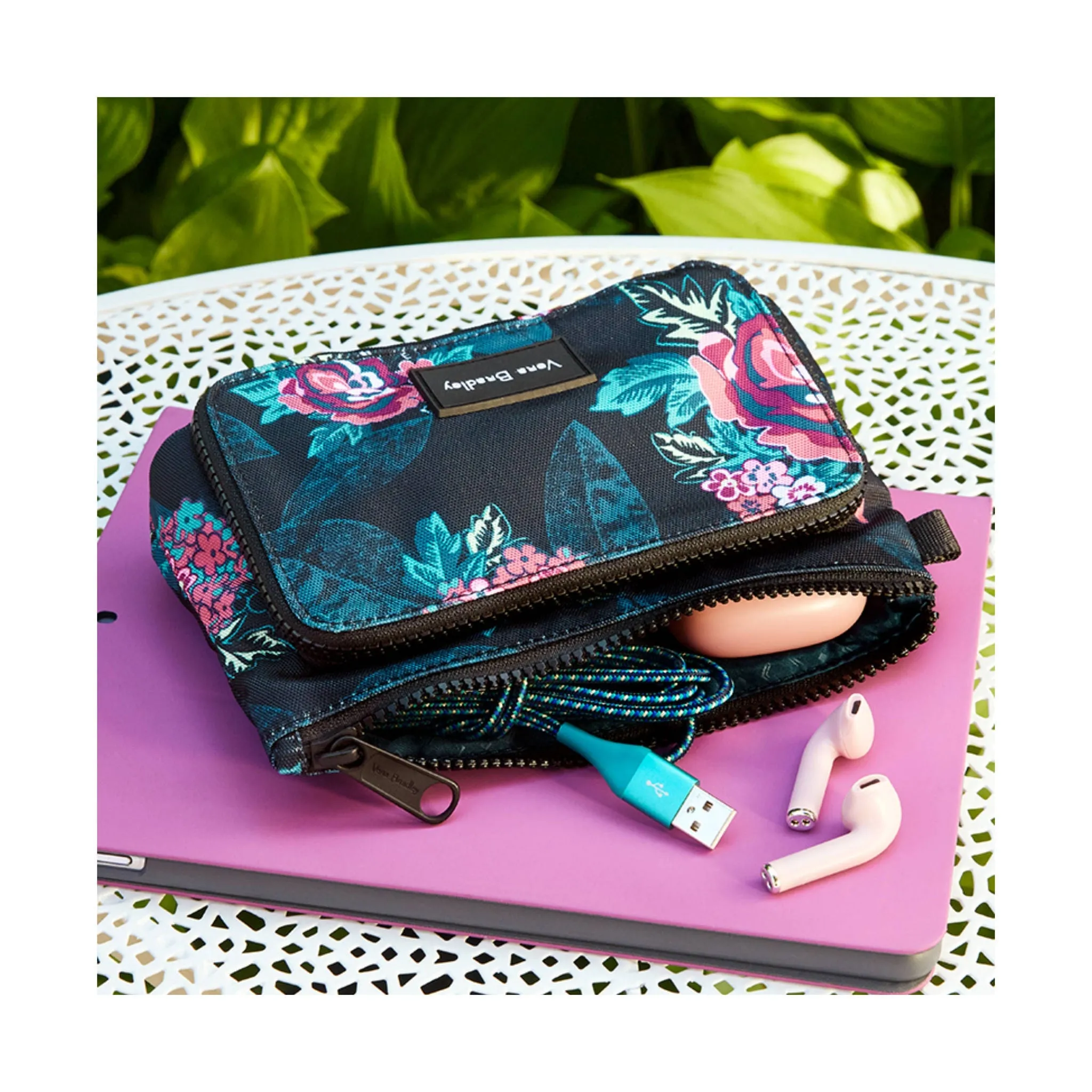 Vera Bradley ReActive Compact Organizer - Rose Foliage - ONLINE STORE CREDIT/EXCHANGE ONLY