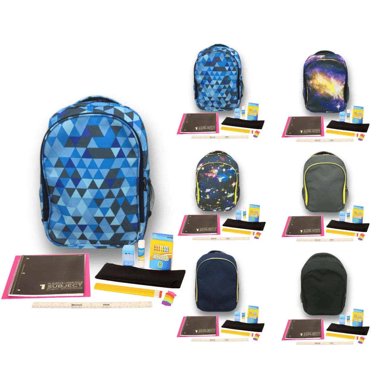 Wholesale Student Essentials Kit (24 Items per Kit) in 17" Intermediate Backpack