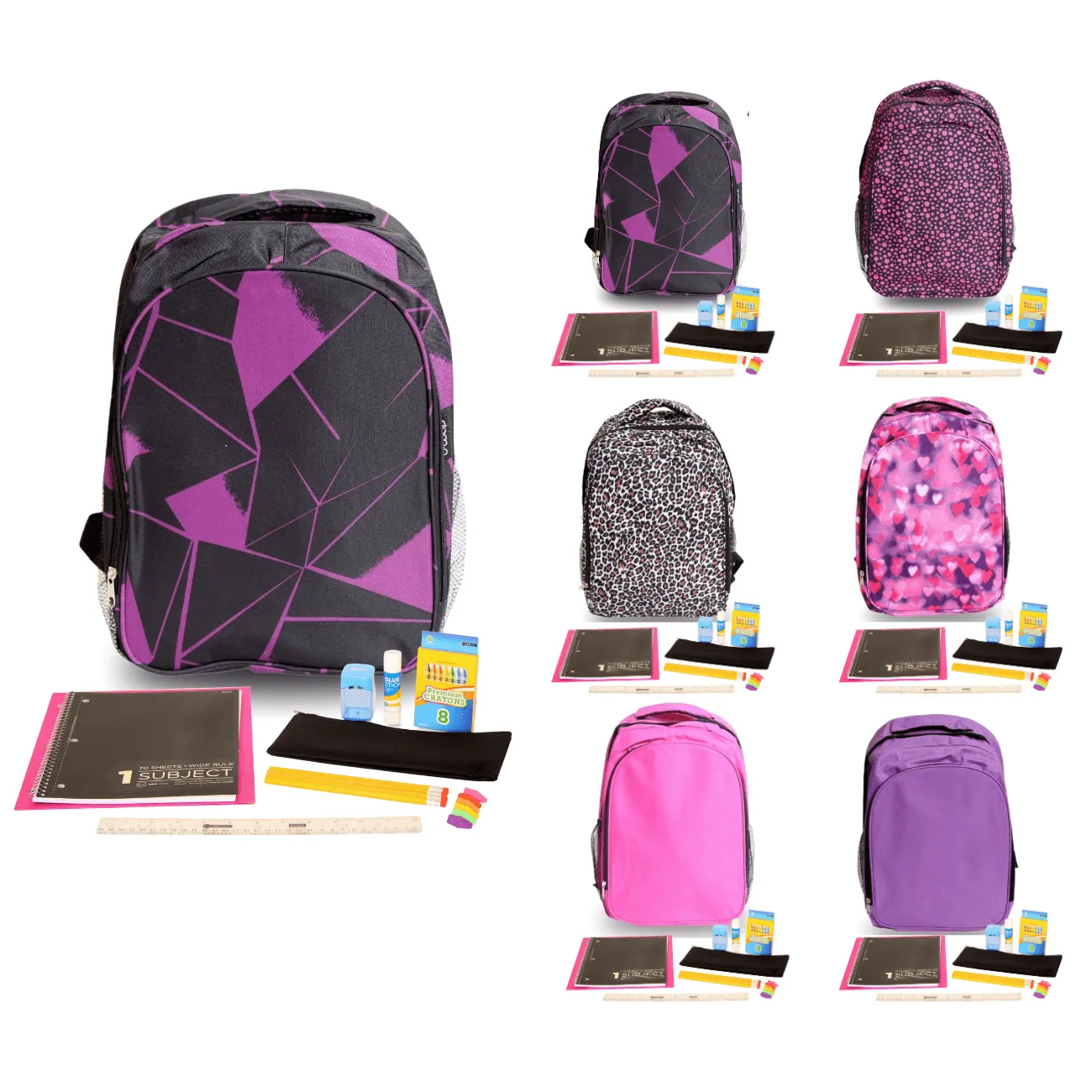 Wholesale Student Essentials Kit (24 Items per Kit) in 17" Intermediate Backpack