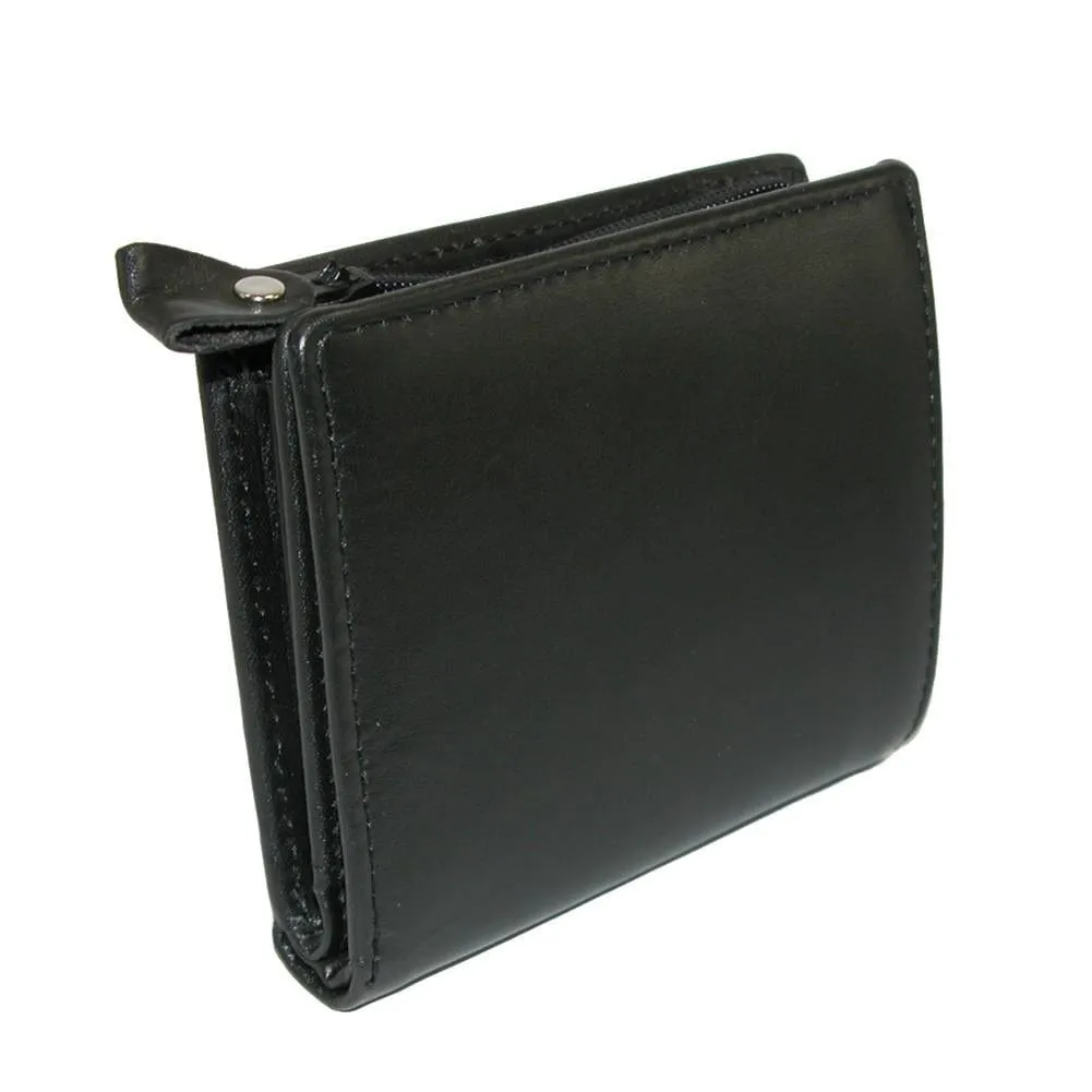 Winn International Men's Leather with Zippered Coin Pocket Wallet